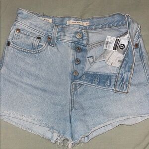 Levi's Blue Distressed Jean Shorts Cut-Off Style